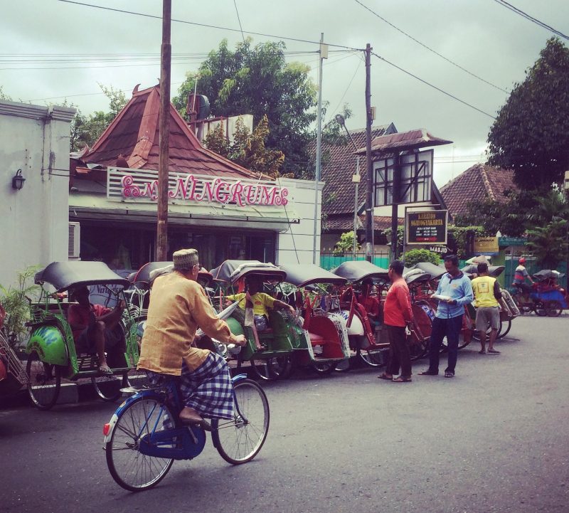 Becak - taxi vélos à Yogyakarta