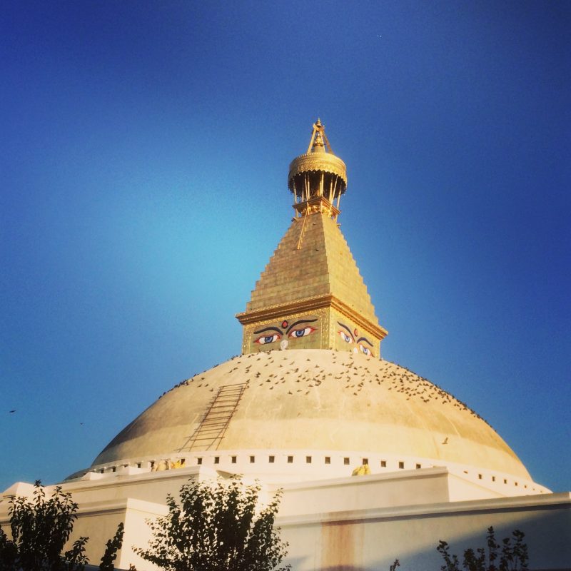 La stupa de Boudhanath en rénovation