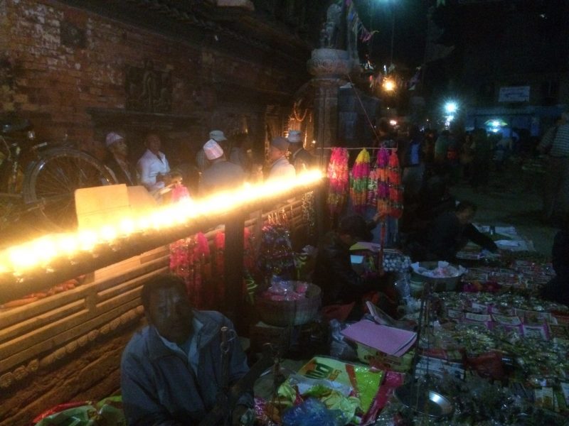 Un soir du Festival Tihar, Bhaktapur
