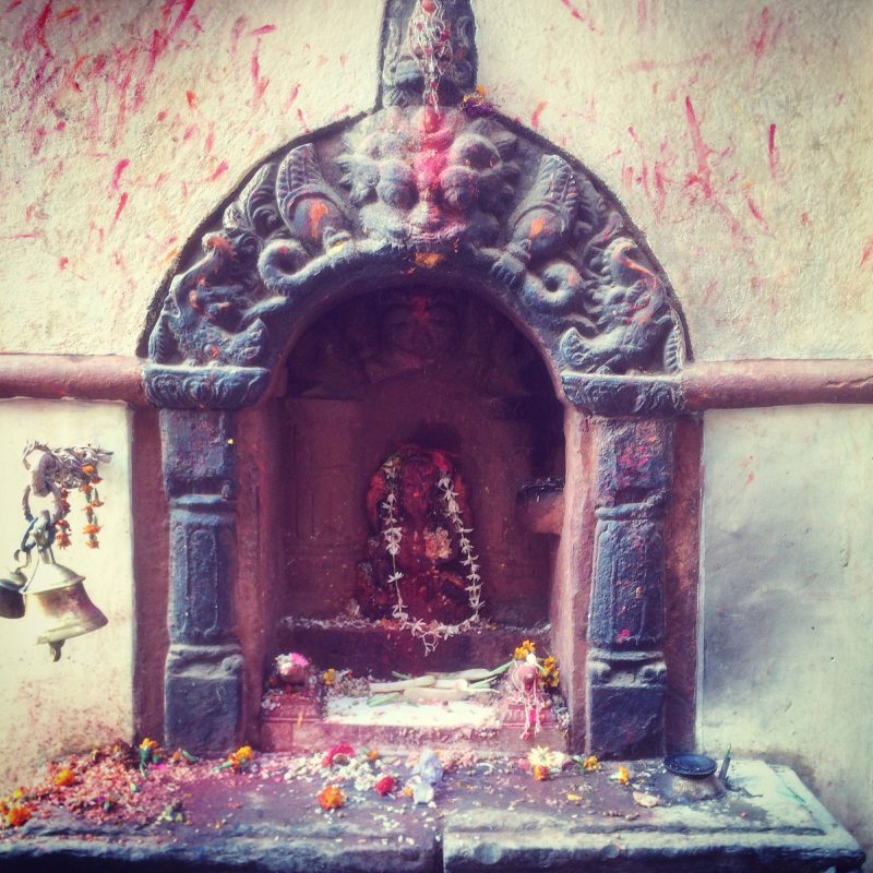 Portion d'un temple hindou dans la vallée de katmandou