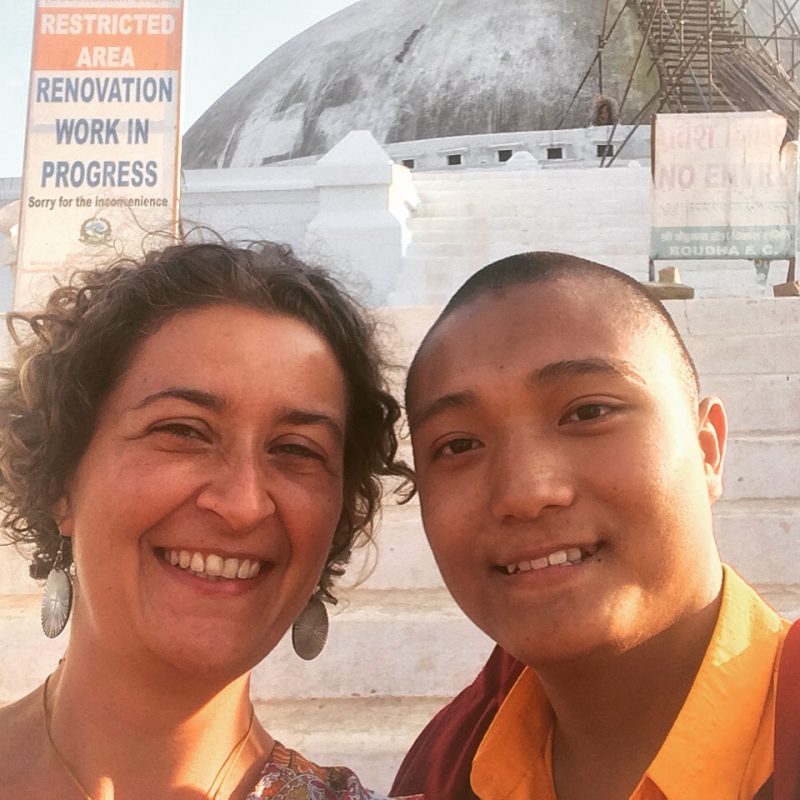 Avec un moine népalais fort sympathique, Boudhanath